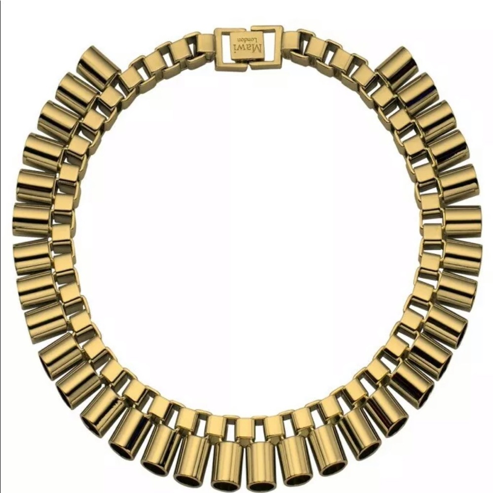 💗 FIRM Price 💖 RARE MAWI Vintage London Tube Chunky Necklace Olivia Palermo - Picture 4 of 9